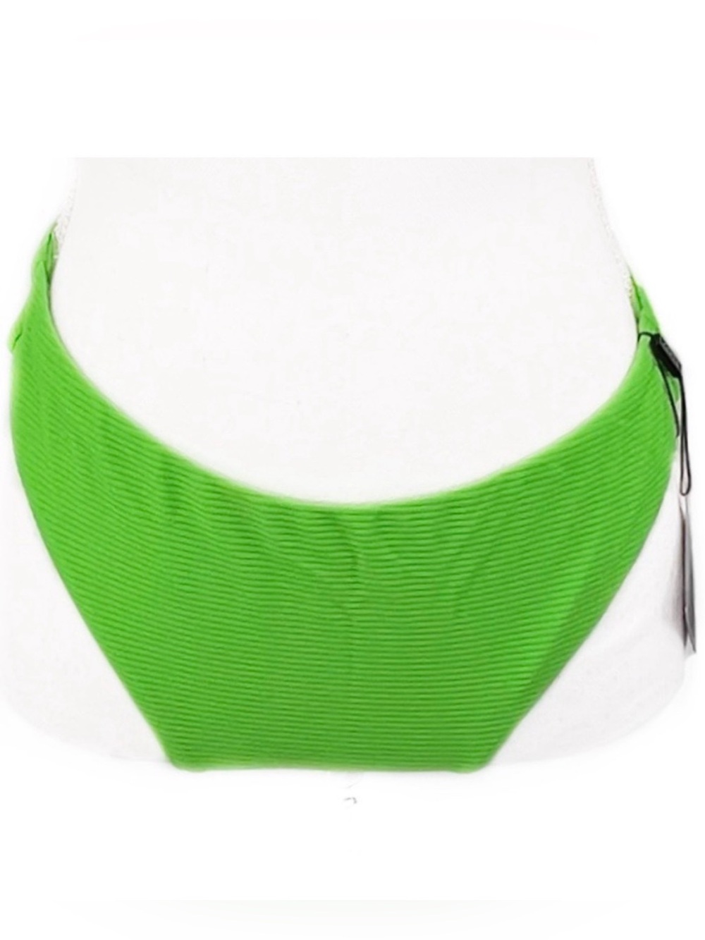NEW Zaful Neon Kelly Green Ribbed High Cut Moderate Coverage Bikini Bottoms 8